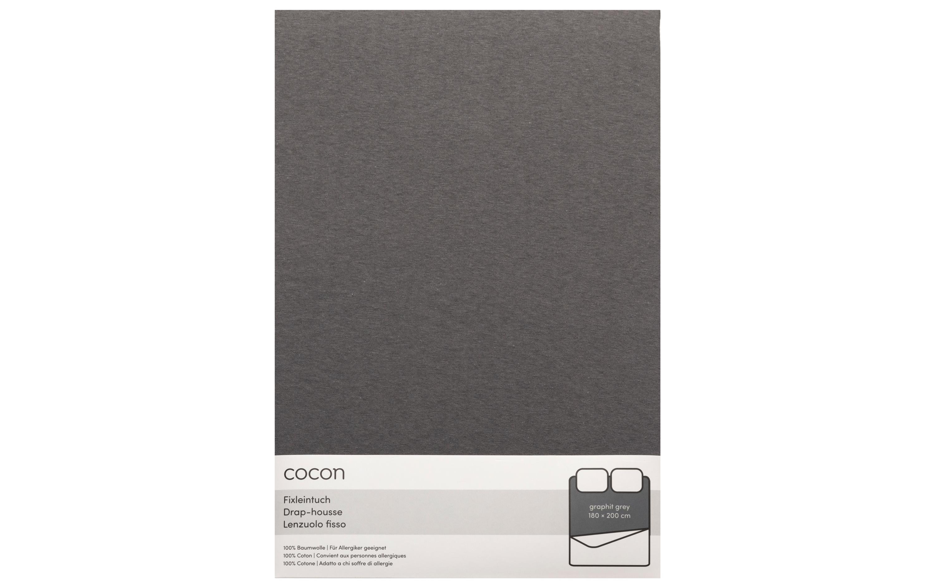 COCON Fixleintuch 180-200 x 200 cm, Graphit