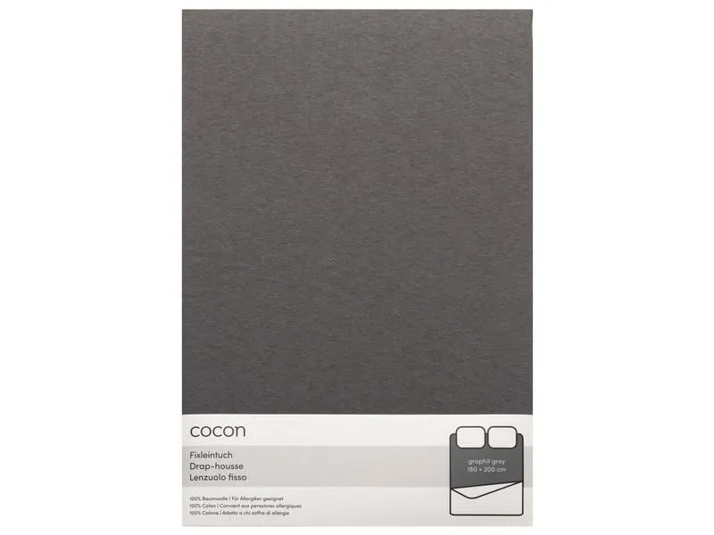 COCON Fixleintuch 180-200 x 200 cm, Graphit COCON Fixleintuch 180-200 x 200 cm, Graphit