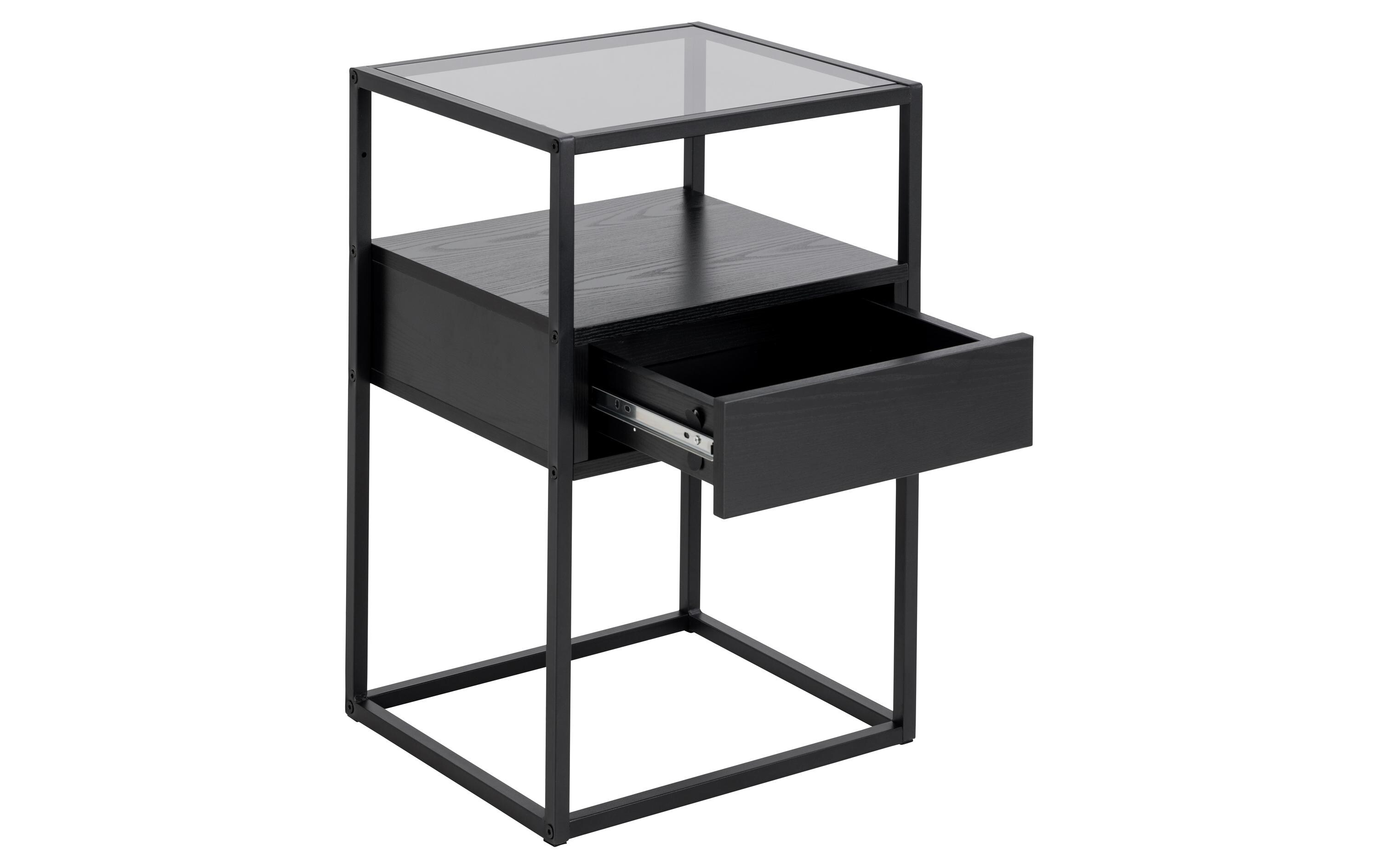 AC Design Nachttisch Randolf 40 x 35 x 60 cm, Schwarz