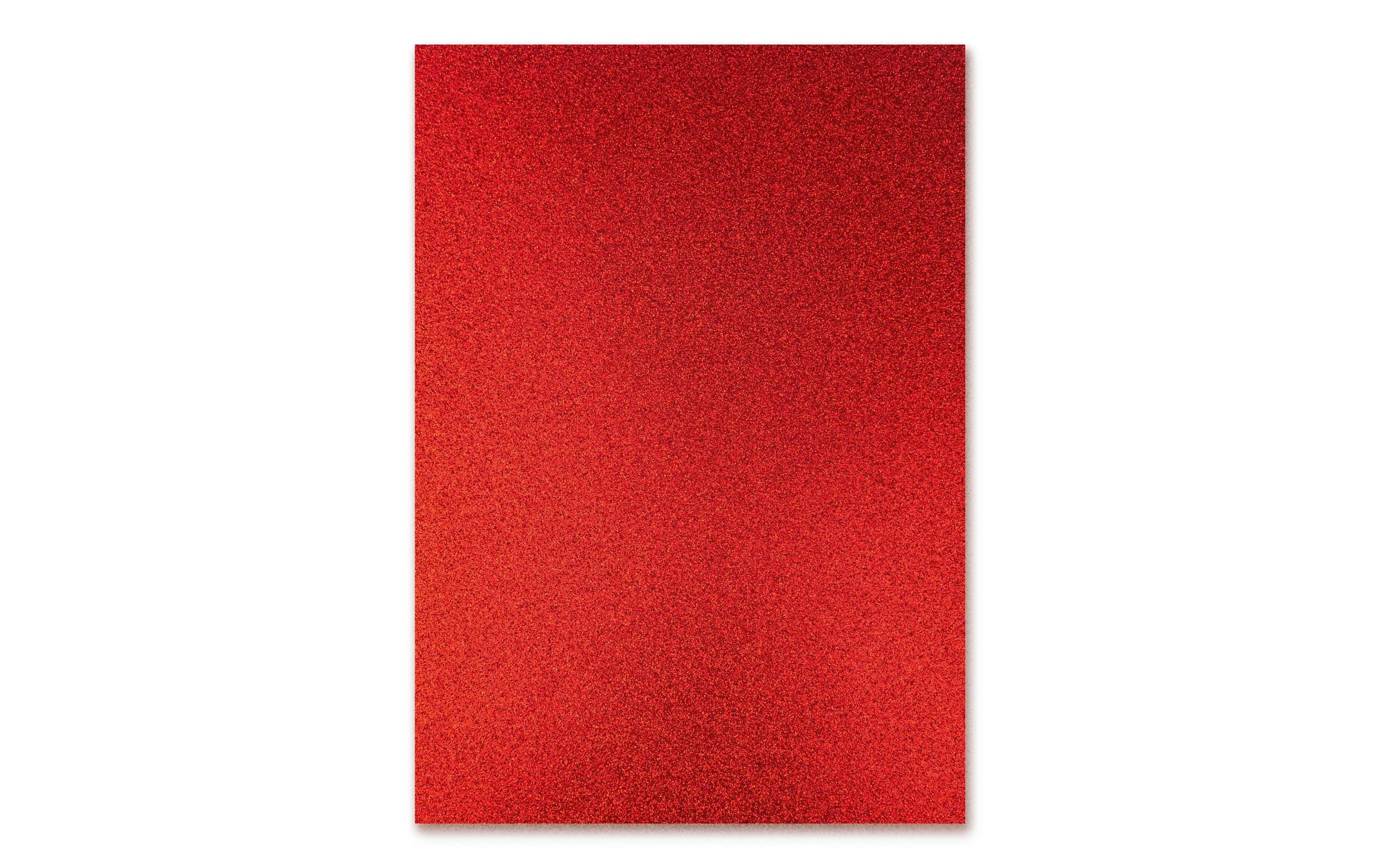 URSUS Glitzerkarton A4, 300 g/m², 10 Blatt, Rot