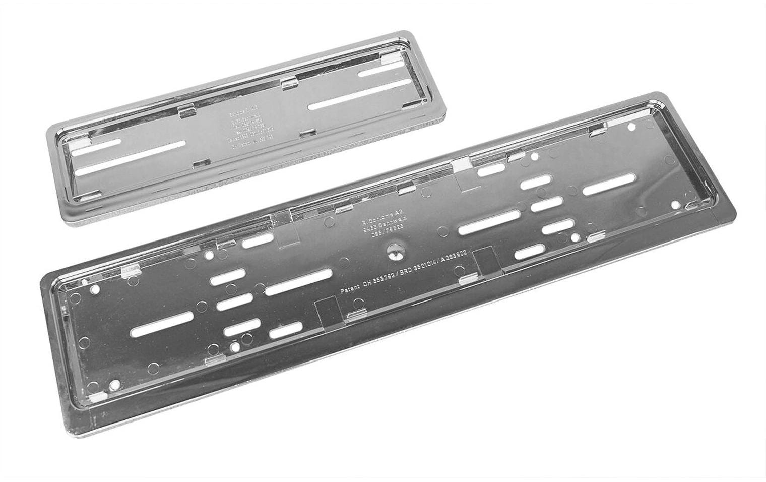 TopLine Kennzeichenhalterset 30 x 8 / 50 x 11 cm Verchromt