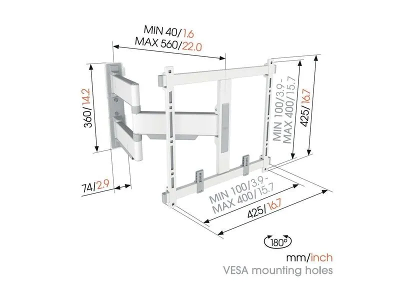 Vogel's Wandhalterung TVM 5445 - Weiss Vogel's Wandhalterung TVM 5445 - Weiss