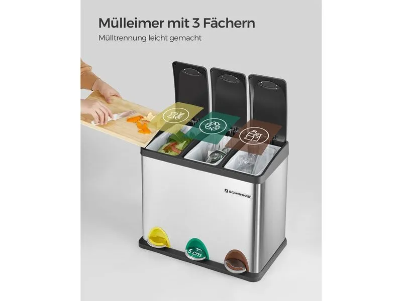 Songmics Abfalleimer 24 l, Silber Songmics Abfalleimer 24 l, Silber