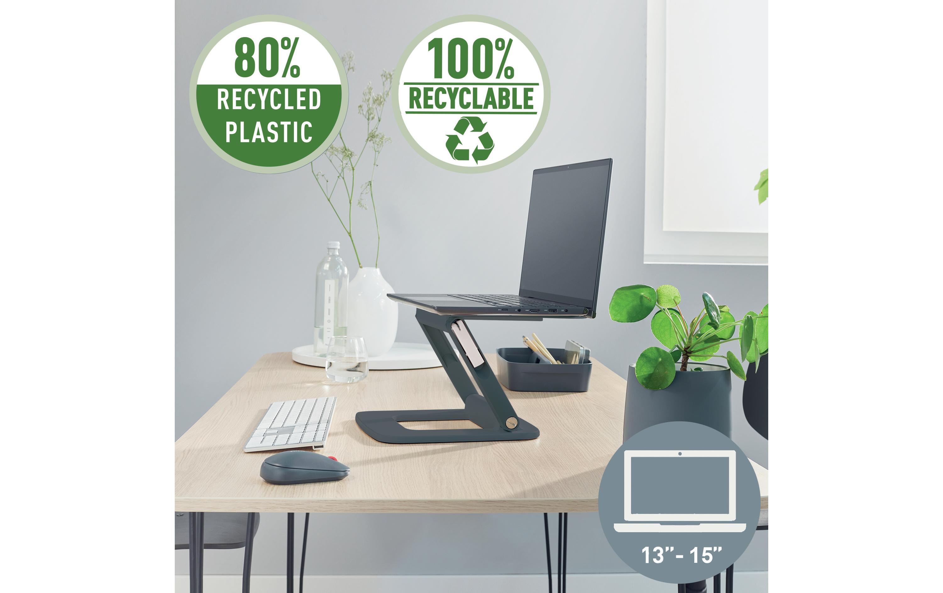 Leitz Notebook-Ständer Dunkelgrau, 80% recycelter Kunststoff