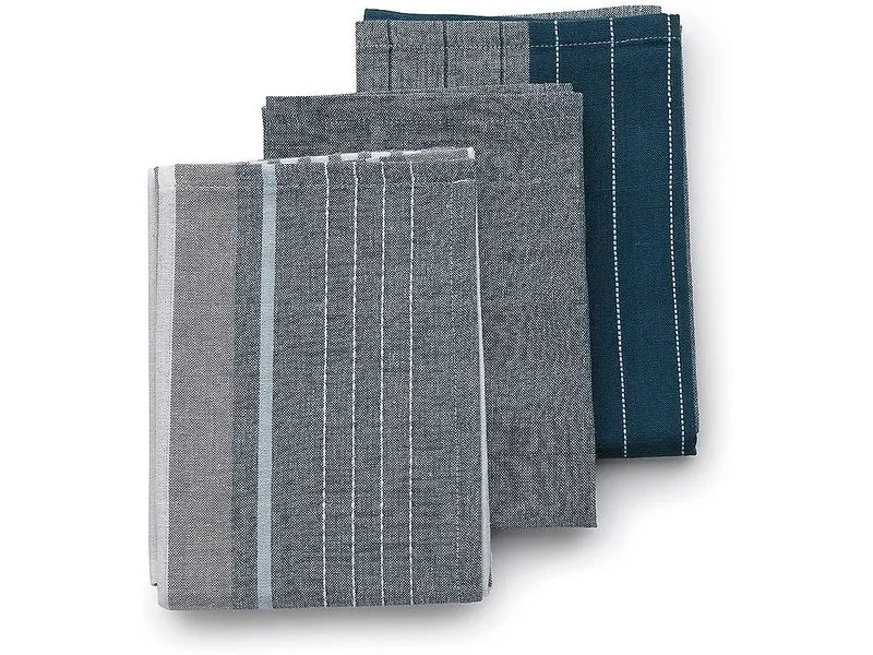 Kela Geschirrtuch-Set Pasado 3 Stück, Grau/Jeansblau