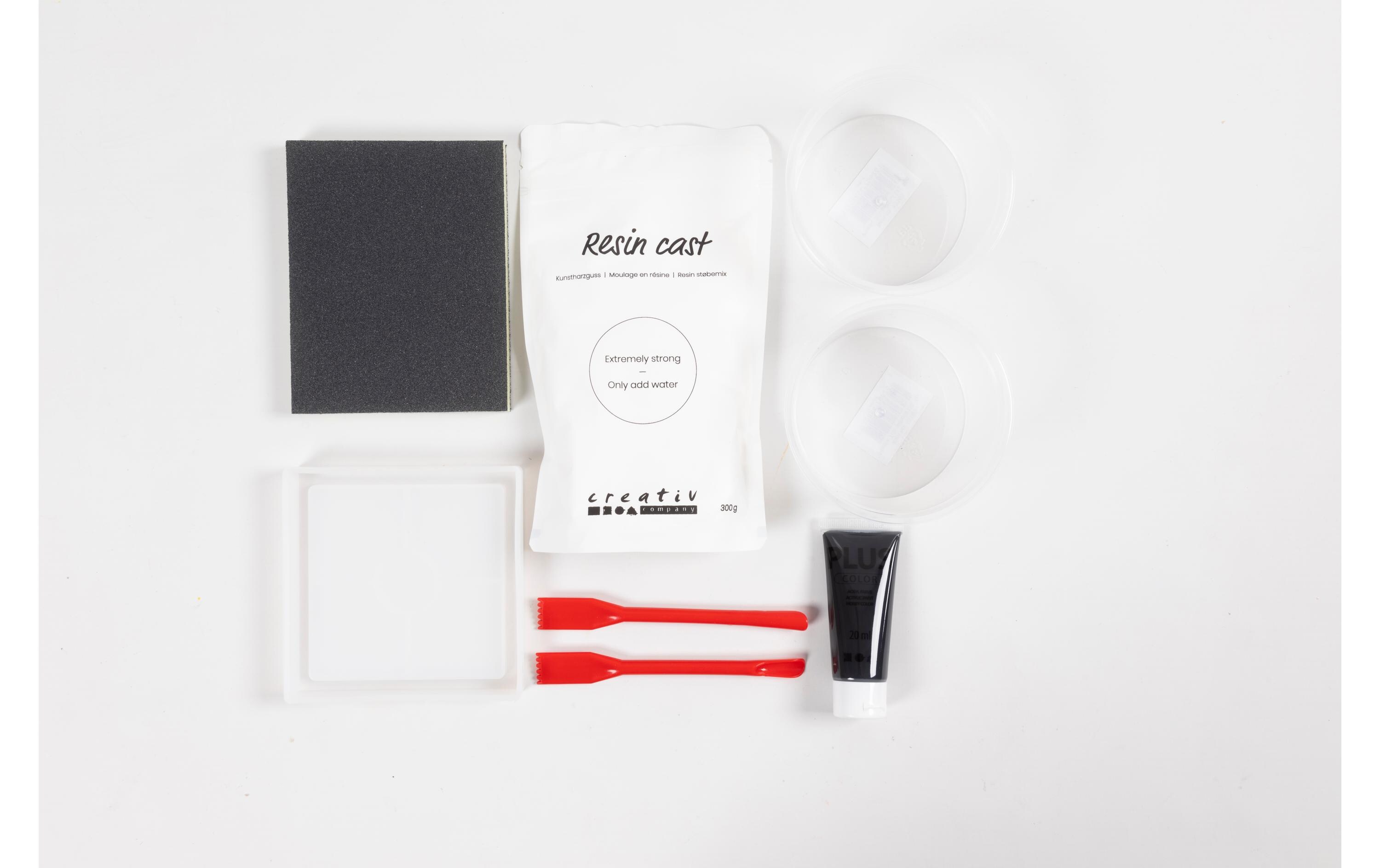 Creativ Company Giessharz Tablett Mit Terrazzo Schwarz/Weiss