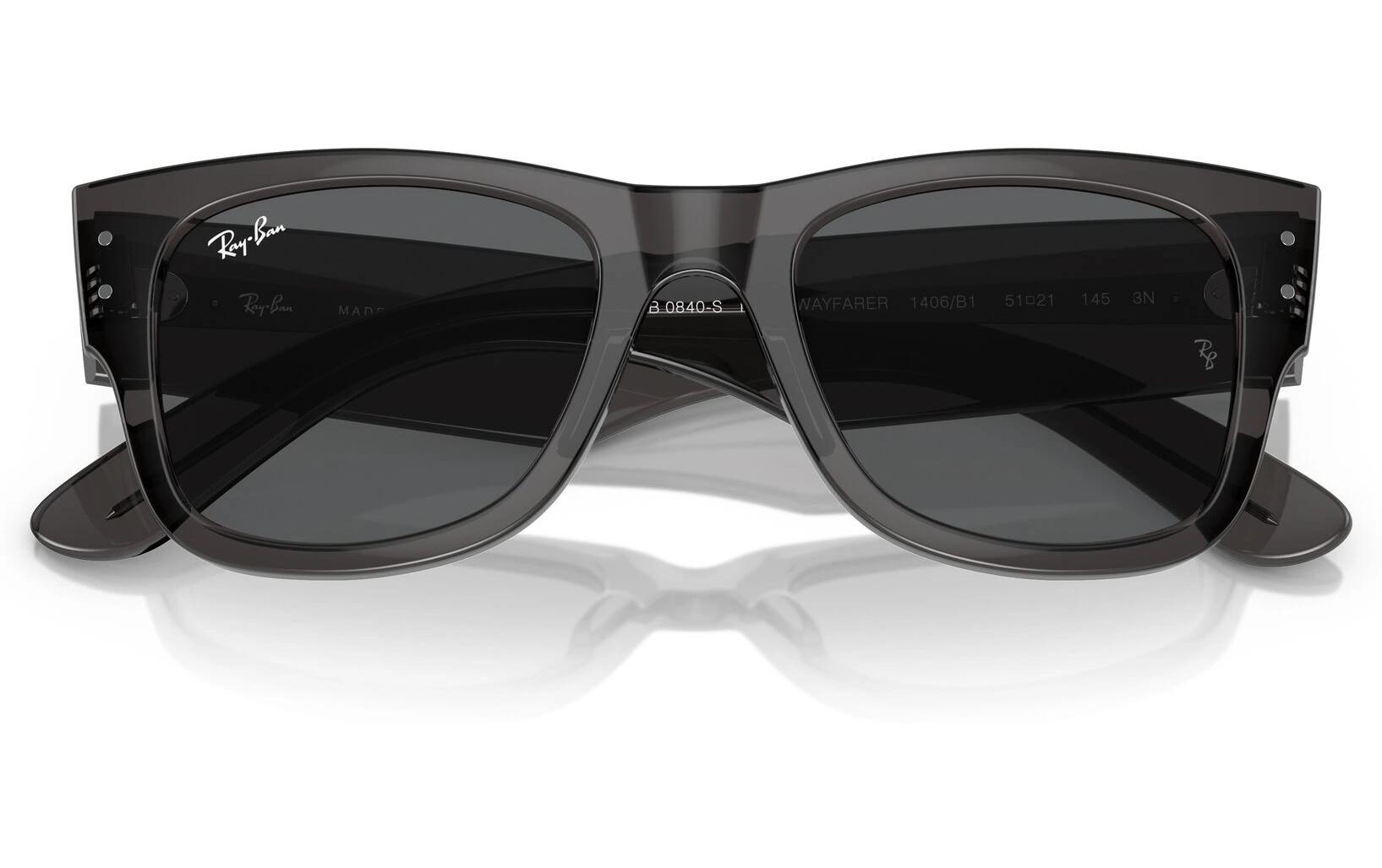Ray-Ban Sonnenbrille Mega Wayfarer Transparent/Schwarz