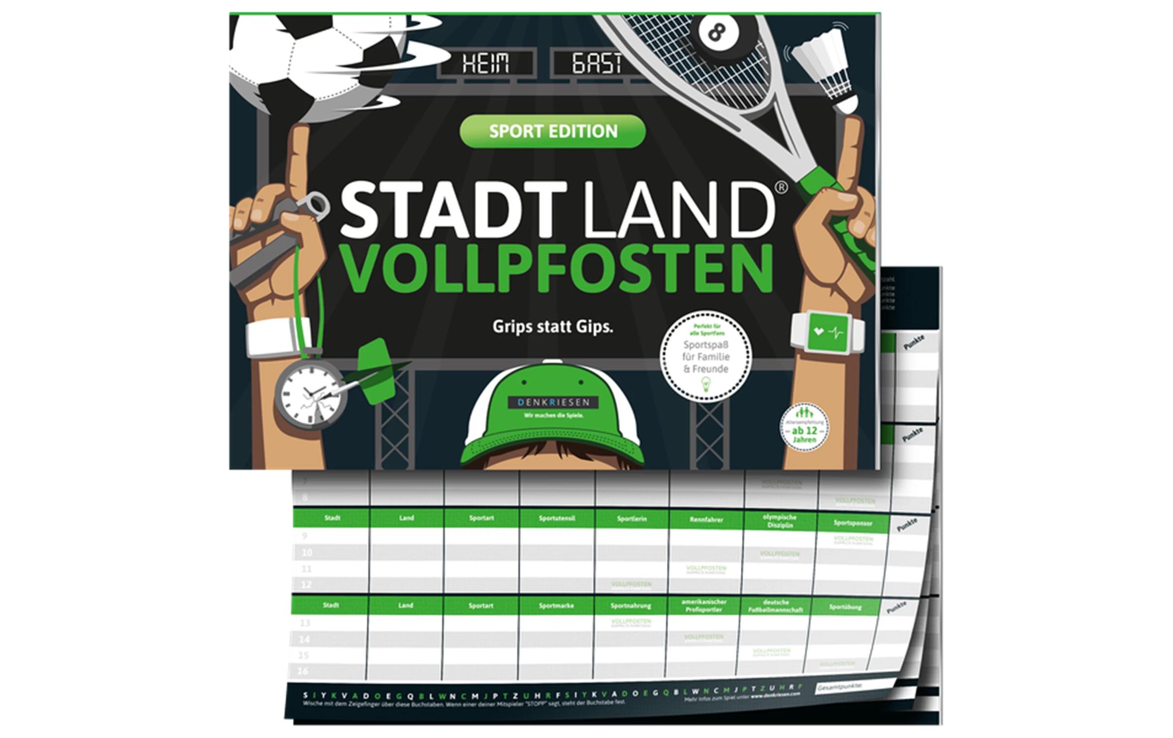 Denkriesen Stadt Land Vollpfosten A4 Block Sport Edition -DE-