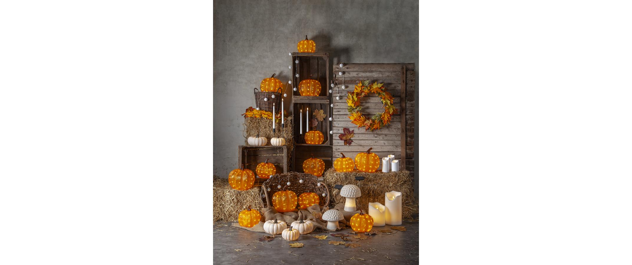 Star Trading Lichterkette Herbstkranz, 30 LEDs, Ø 45 cm,