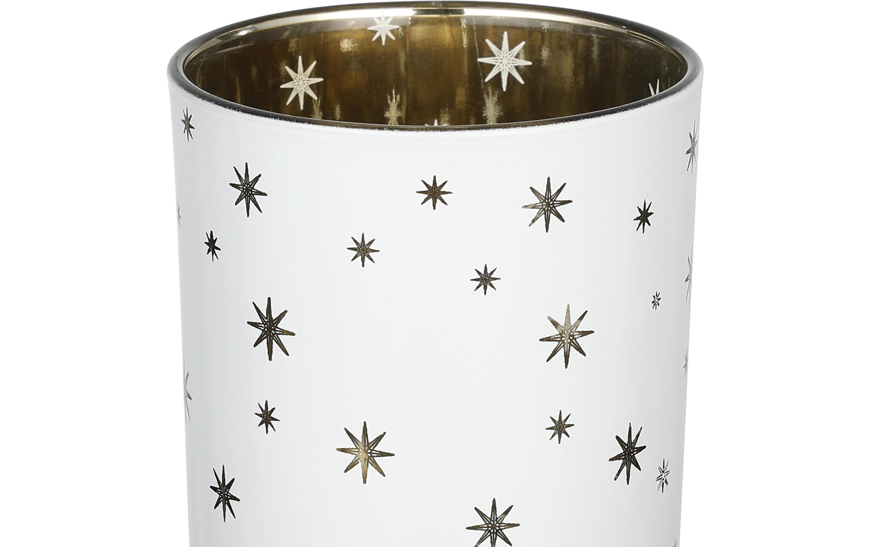 EGLO Teelichthalter Lukut 8 cm Gold/Weiss, Glas