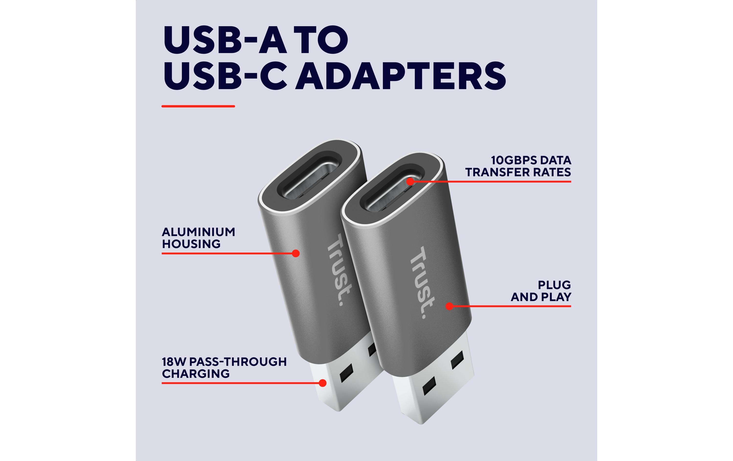Trust USB-Adapter Calyx USB-C Stecker - USB-A Stecker