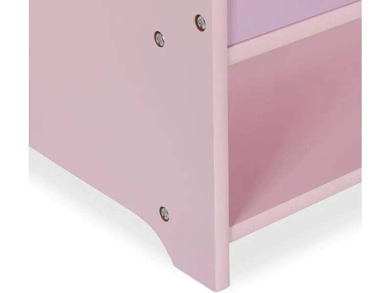 relaxdays Kleiderständer für Kinder 71 x 100.5 cm, Gelb/Rosa/Türkis