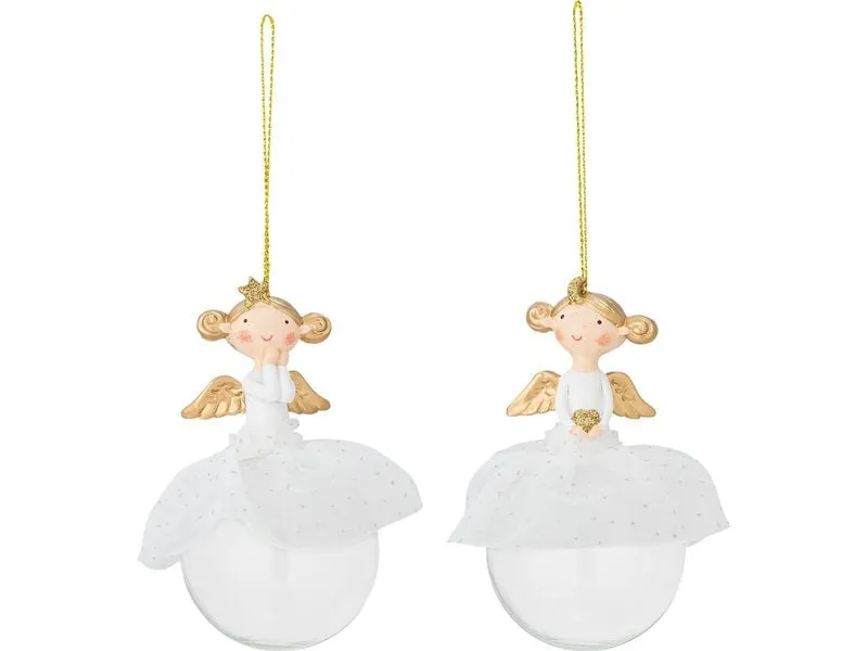Bloomingville Weihnachtskugel Griselda 2 Stück, Weiss