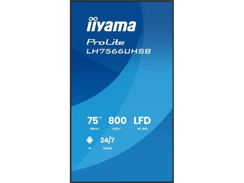 iiyama Public Display ProLite LH7566UHSB-B1AG 75 iiyama Public Display ProLite LH7566UHSB-B1AG 75