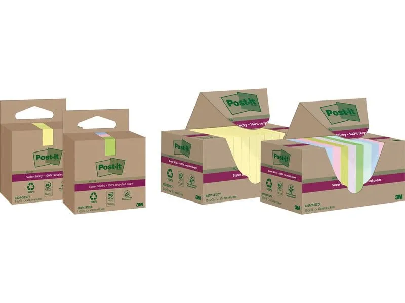 Post-it Super Sticky Recycling Notes Gelb