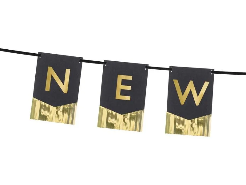 Partydeco Girlande Happy New Year 3.5 m, Gold Partydeco Girlande Happy New Year 3.5 m, Gold