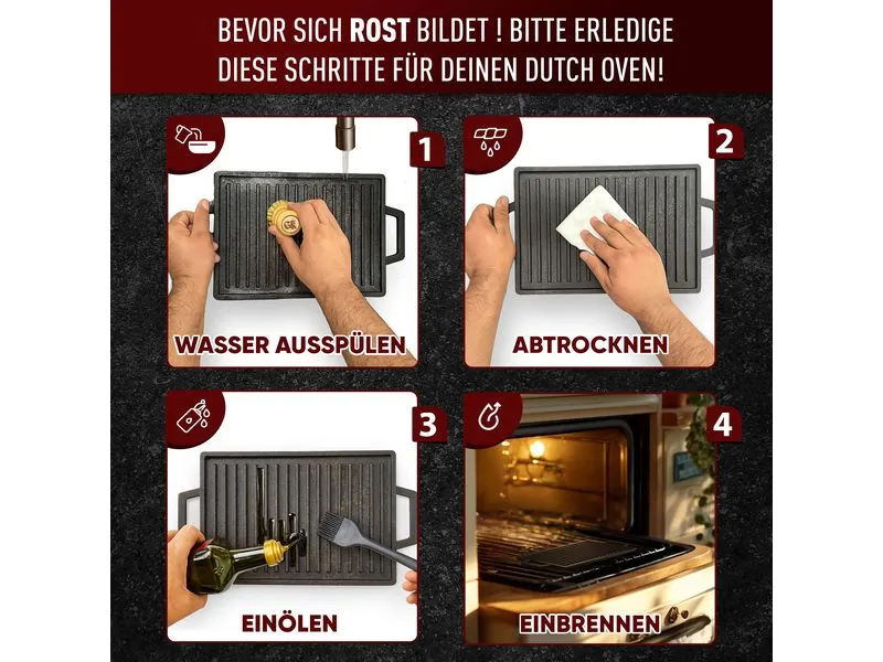 Gusskoenig Eingebrannte Grillplatte 33 cm Gusskoenig Eingebrannte Grillplatte 33 cm