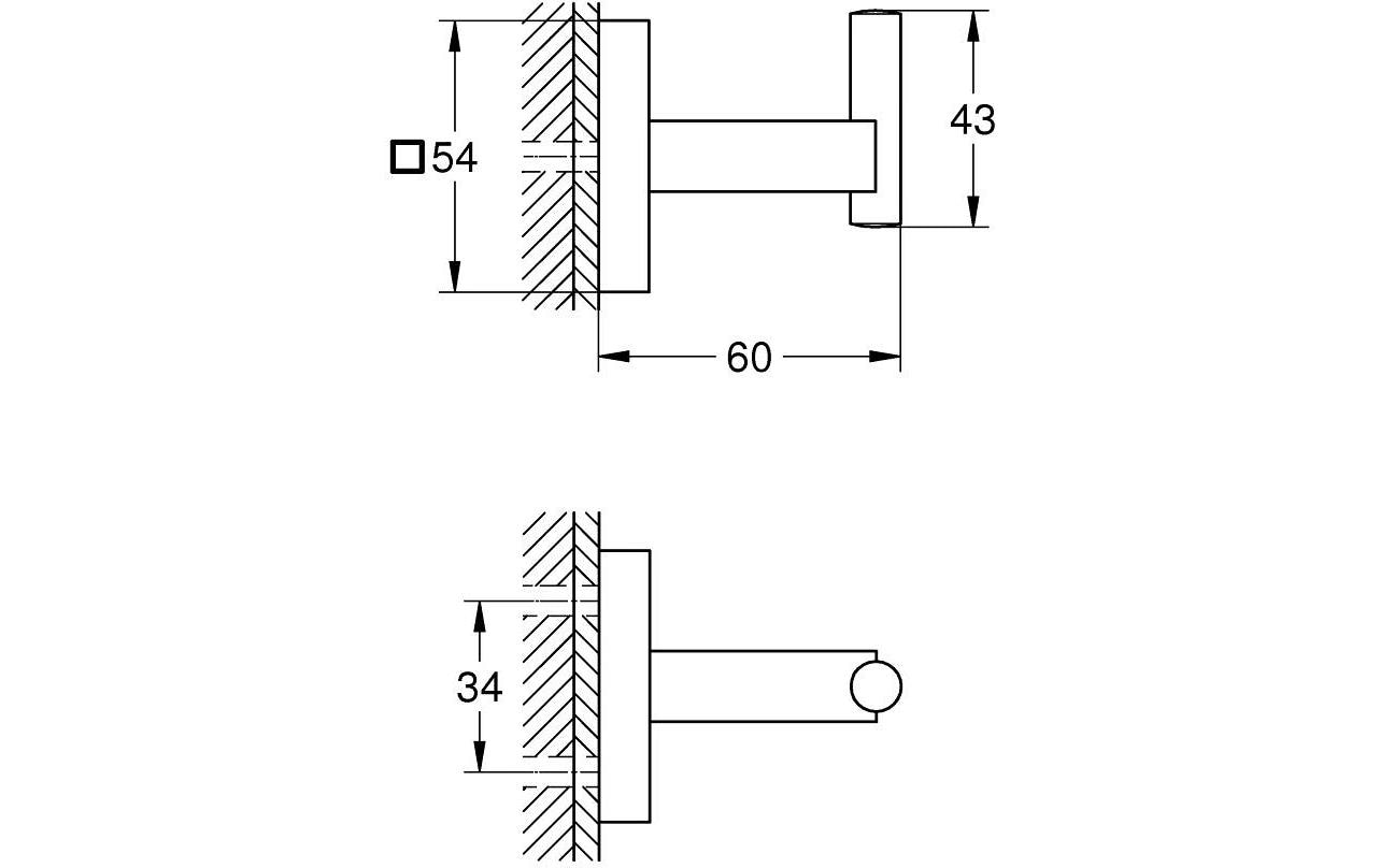 GROHE Bademantelhaken Start Cube Chrom