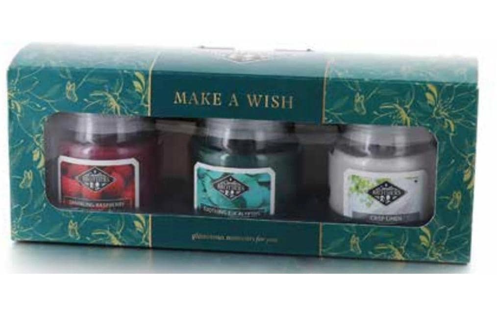 balthasar Duftkerzen-Set Make a Wish Grün/Rot/Weiss, 3 Stück