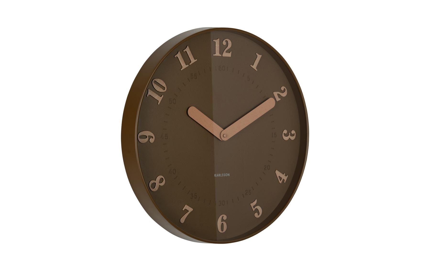 KARLSSON Wanduhr Amena 40 cm, Mocha Brown