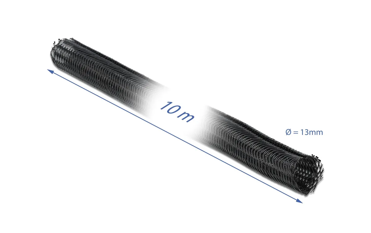 Delock Kabelschlauch 10mx13mm selbstschliessend Schwarz Delock Kabelschlauch 10mx13mm selbstschliessend Schwarz