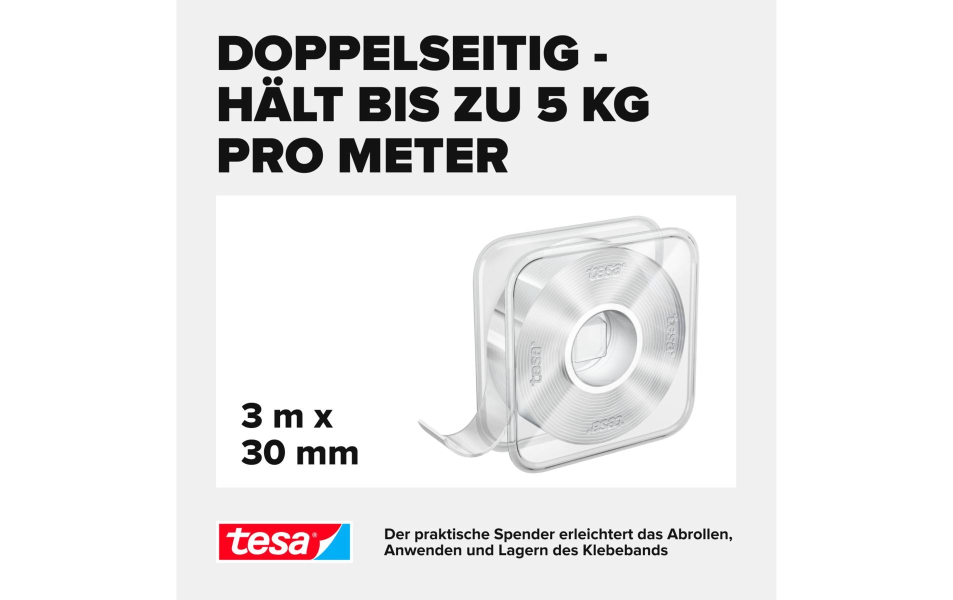 tesa Klebeband Universal Nano Tape 1 Rolle - 3 m x 30 mm