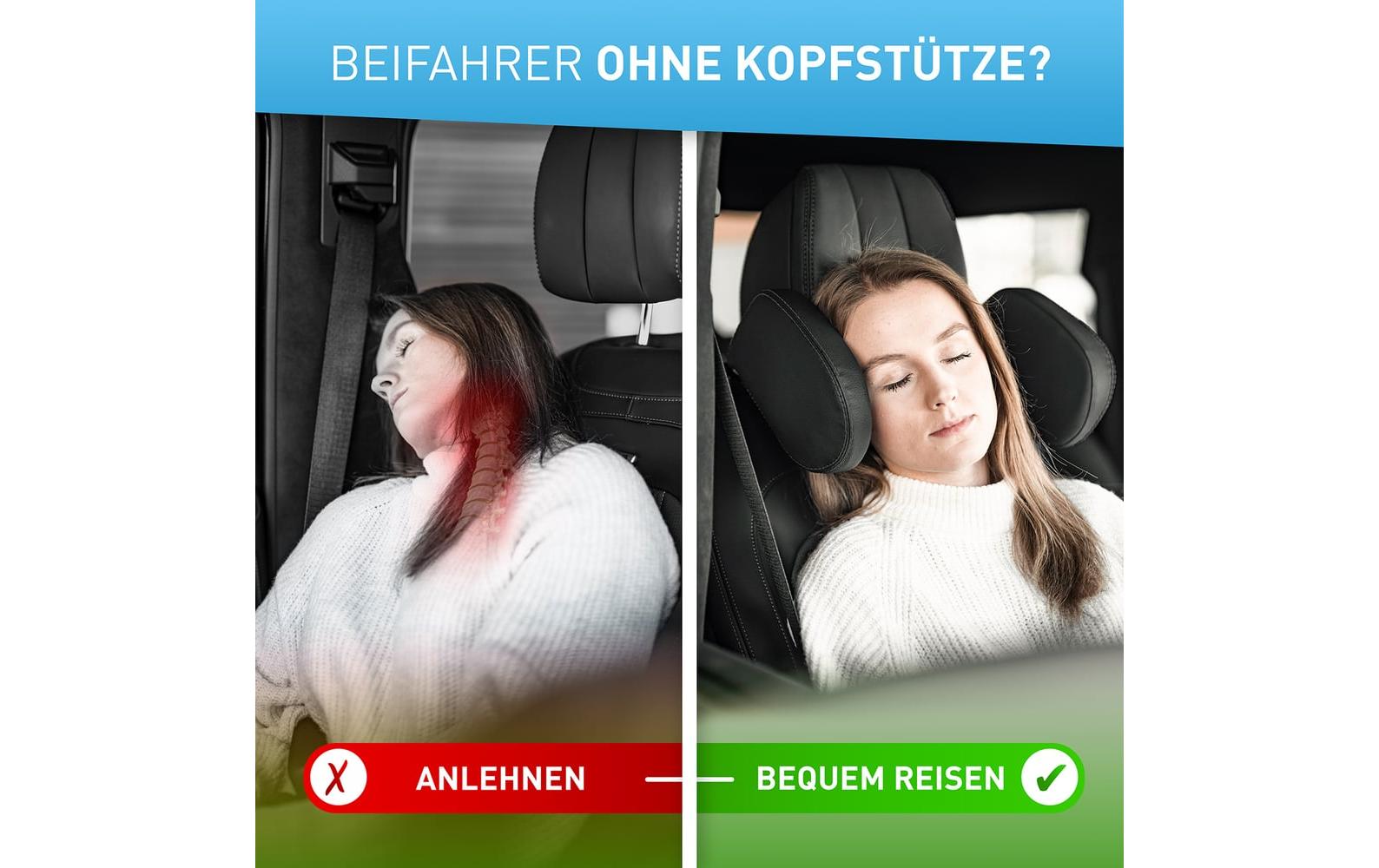 Flipline Auto-Kopfstütze, schwarze Nähte