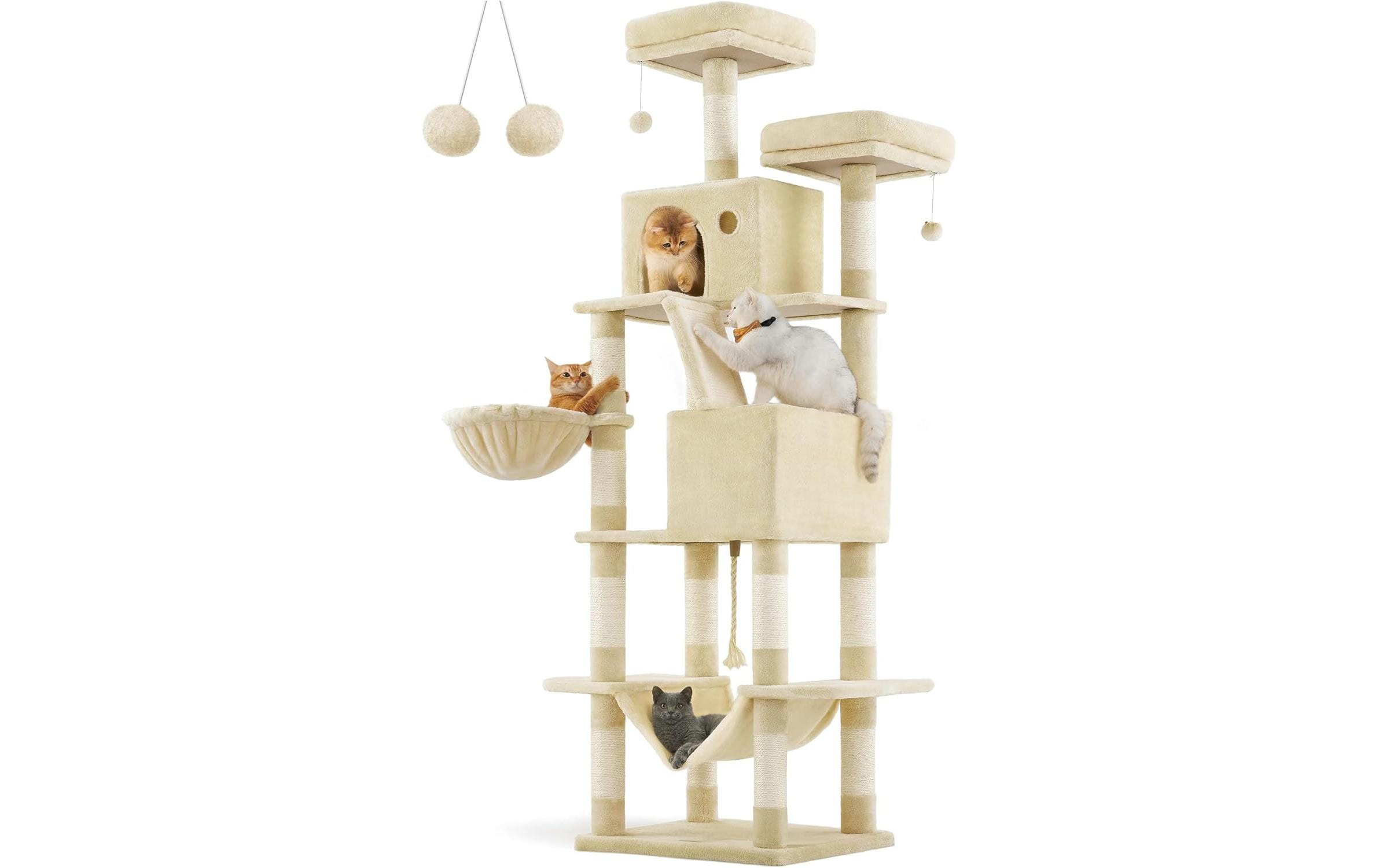 Feandrea Kratzbaum sandbeige 60 x 50 x 206 cm