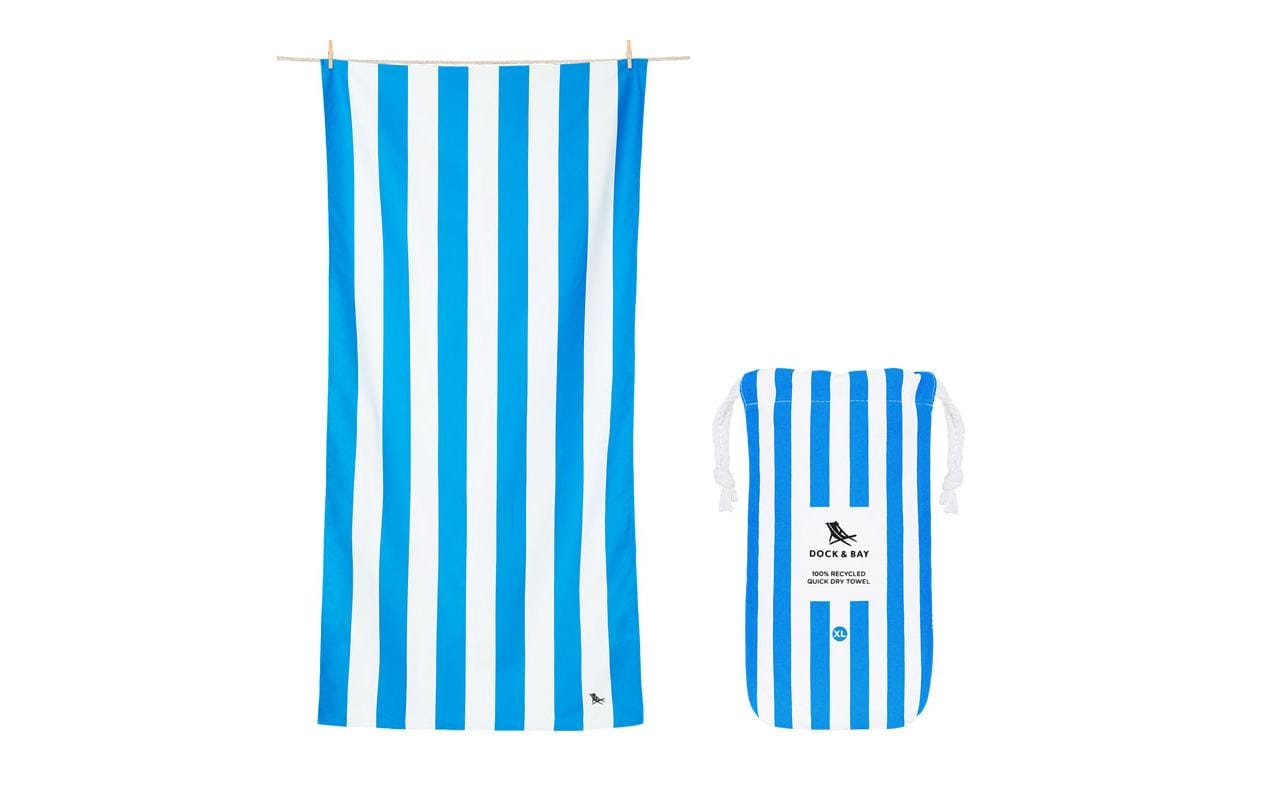 Dock & Bay Strandtuch Cabana 200 cm x 90 cm, Blau, Weiss