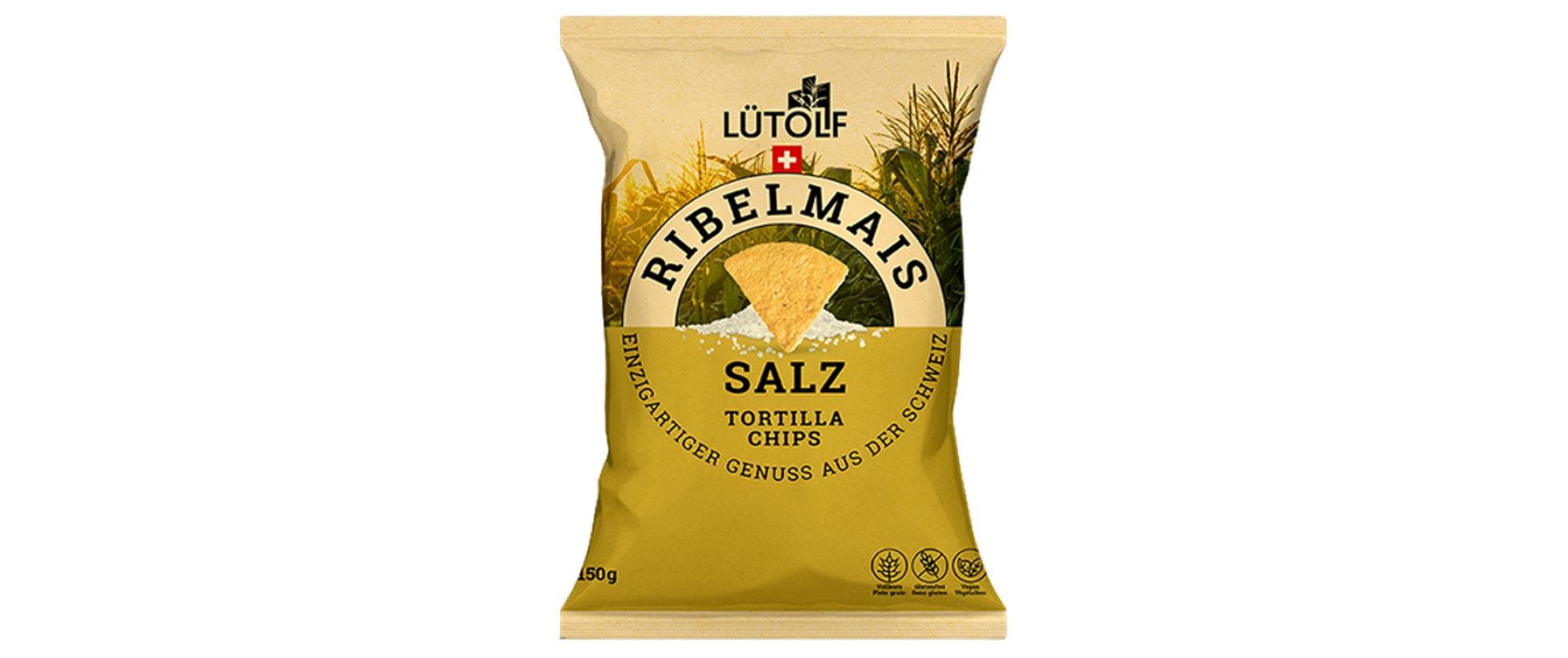 Lütolf Ribelmais Tortilla Chips mit Salz 150 g