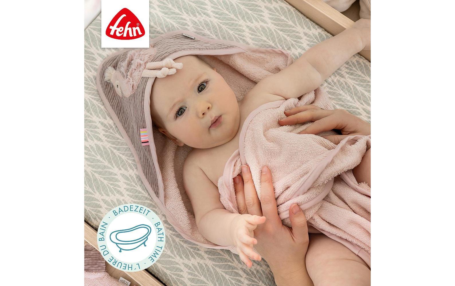 fehn Kapuzenbadetuch Flamingo Rose