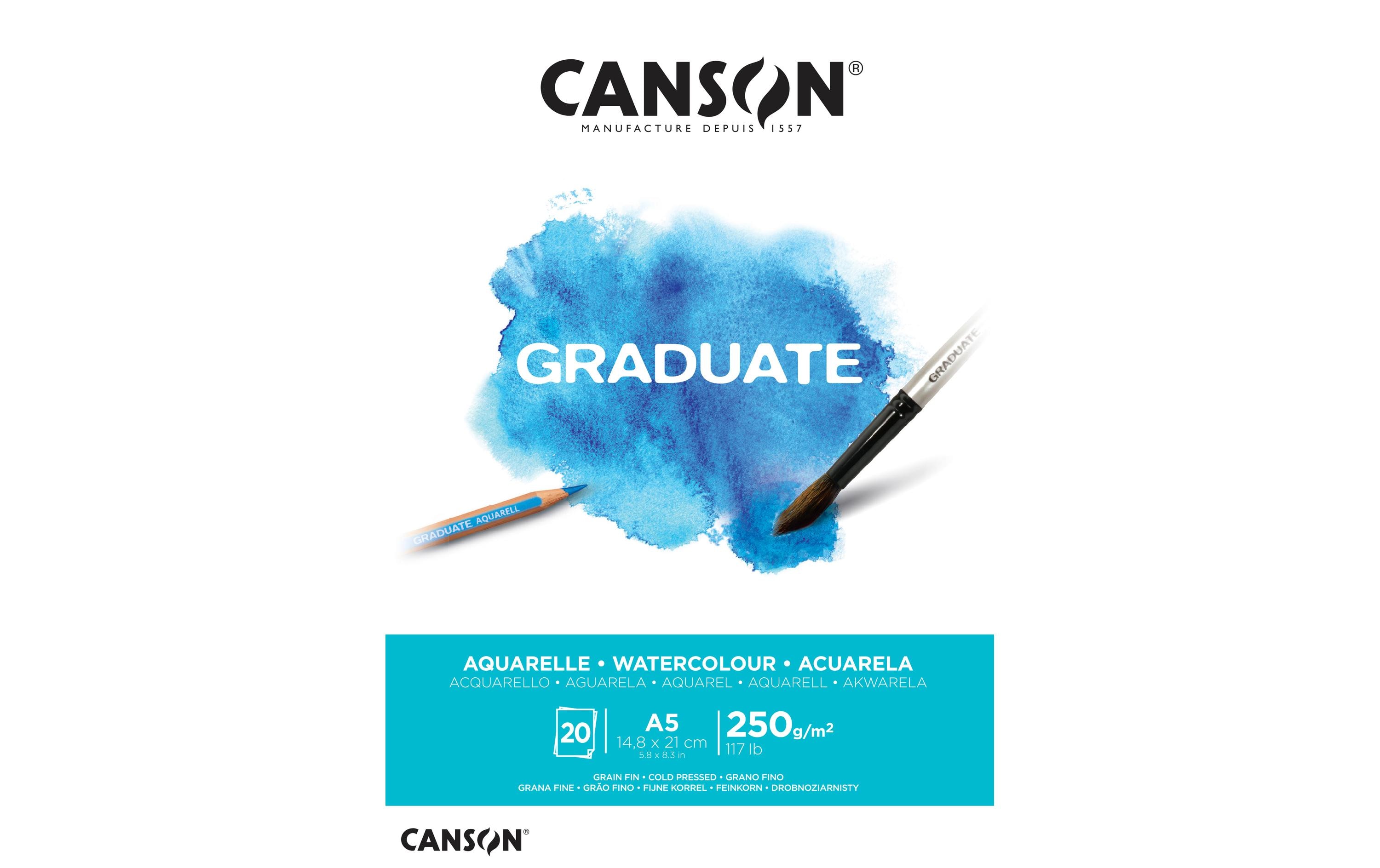 Canson Aquarellblock Graduate A5, 20 Blatt Canson Aquarellblock Graduate A5, 20 Blatt