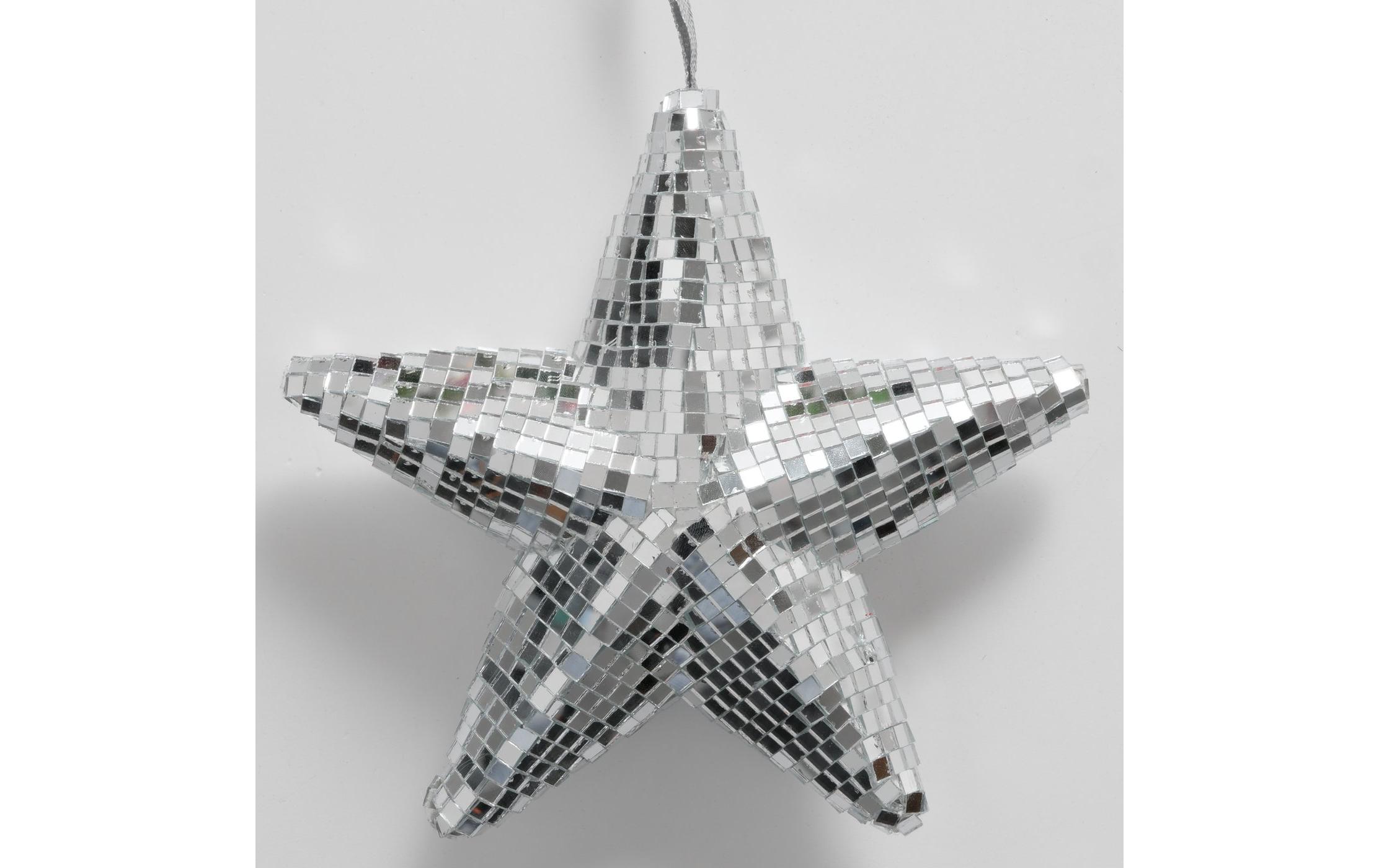 Boltze Weihnachtsschmuck Stern Disco Silber, 20 x 20 cm