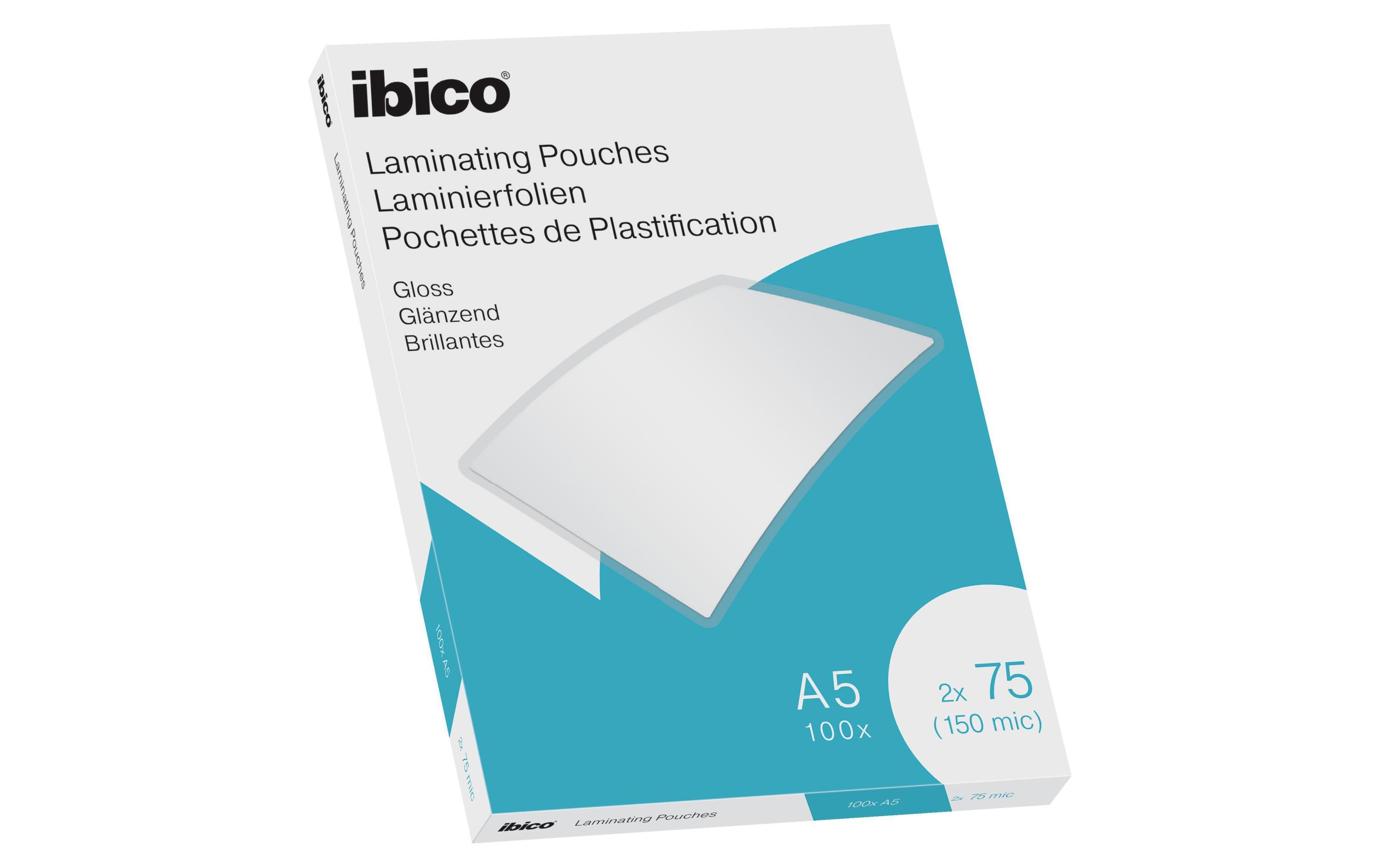 Ibico Laminierfolie A5, 75 µm, 100 Stück, Glänzend