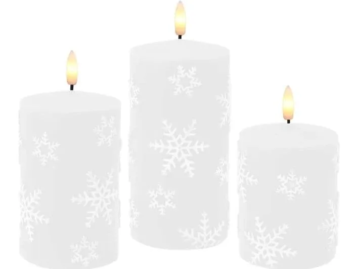 Dameco LED Kerze Schneeflocke, 7.5 cm x 12 cm Dameco LED Kerze Schneeflocke, 7.5 cm x 12 cm