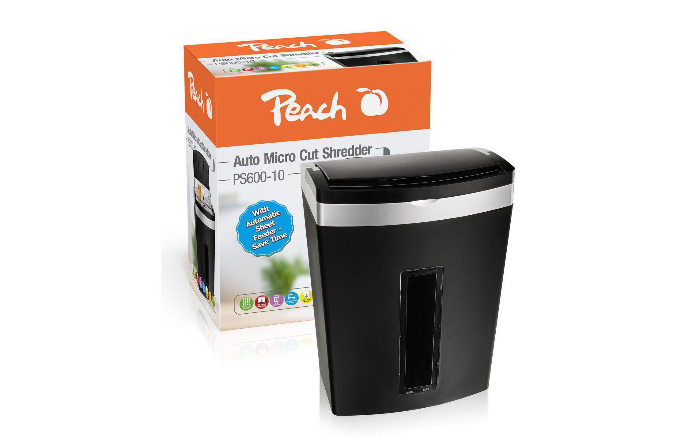 Peach Bürogeräte Aktenvernichter PS600-10 P-5, 90 Seiten