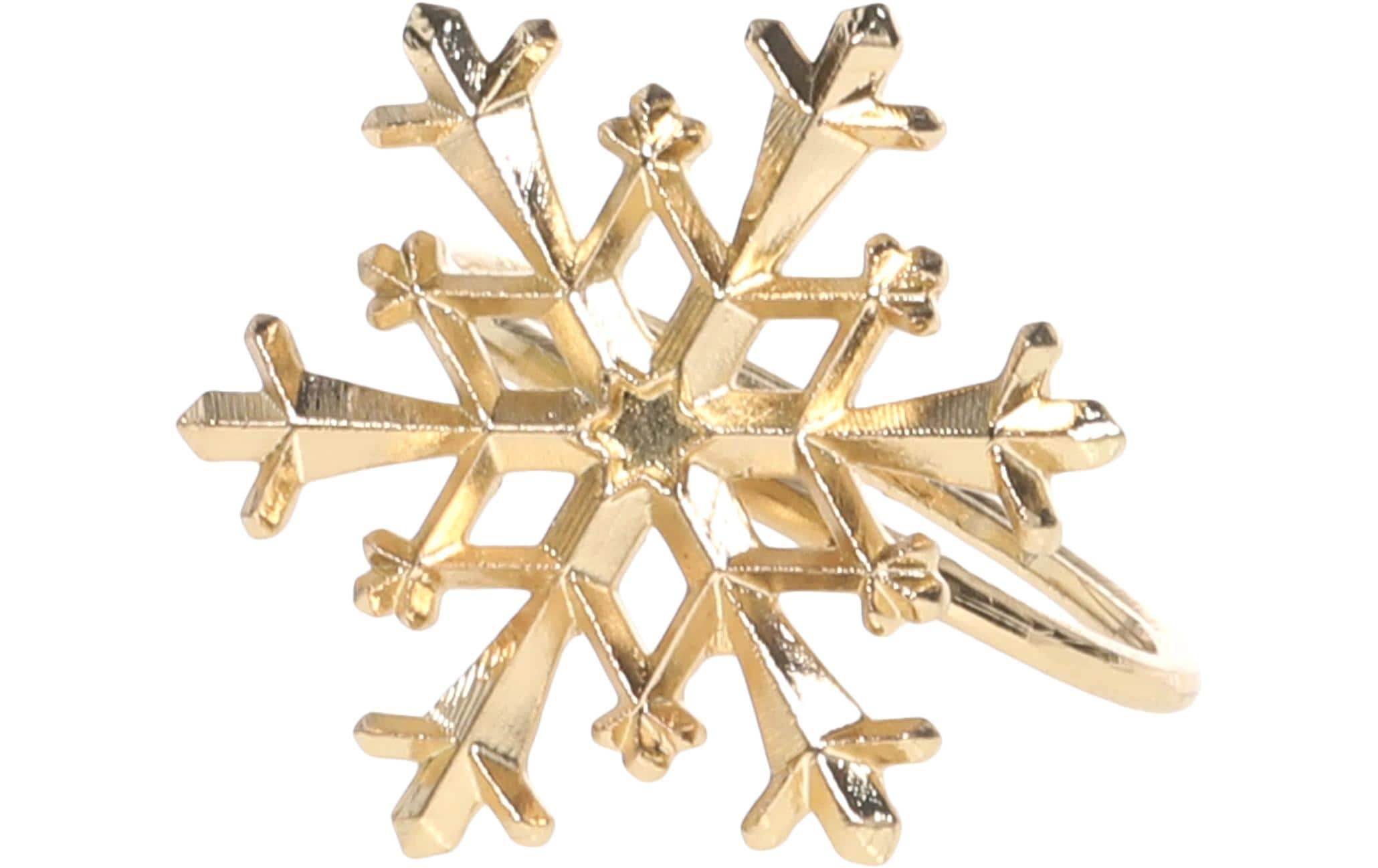 Chic Antique Serviettenhalter Schneeflocke, Gold