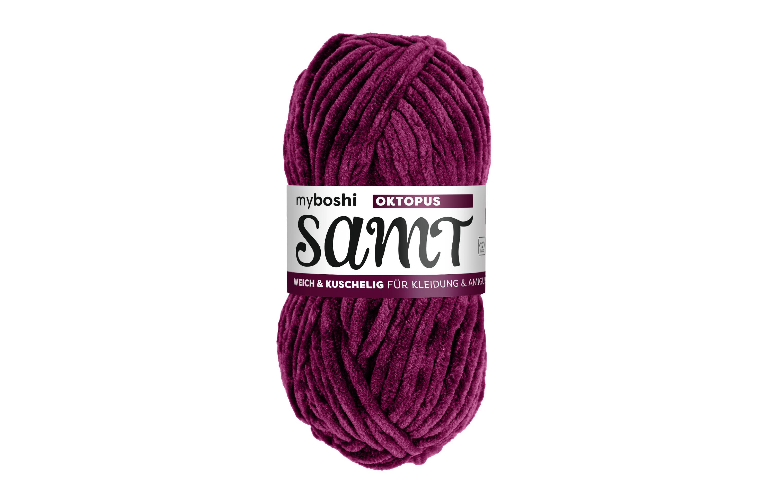 myBoshi Wolle Chenille Samt Oktopus 100 g, 100 m