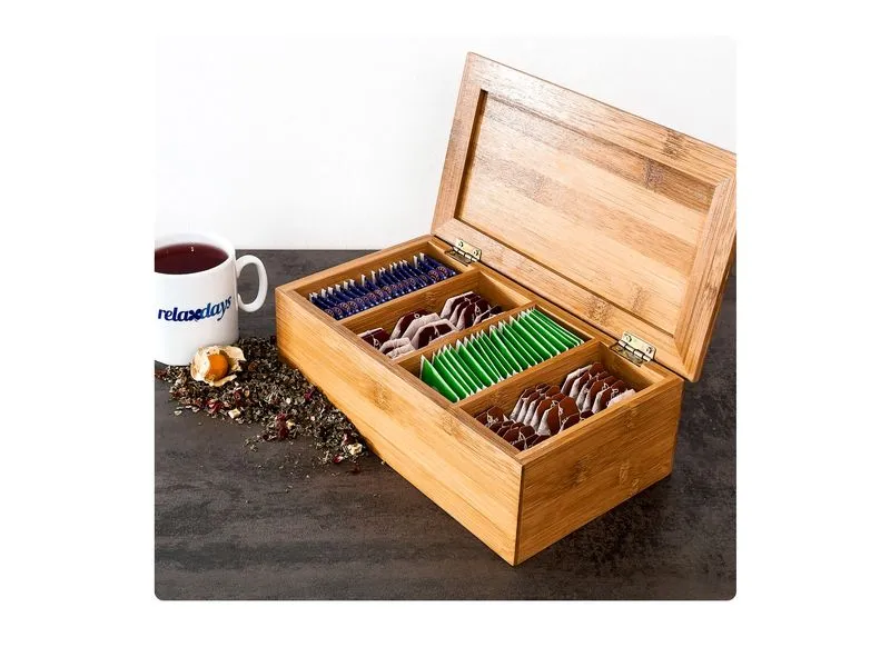 relaxdays Teebox Braun
