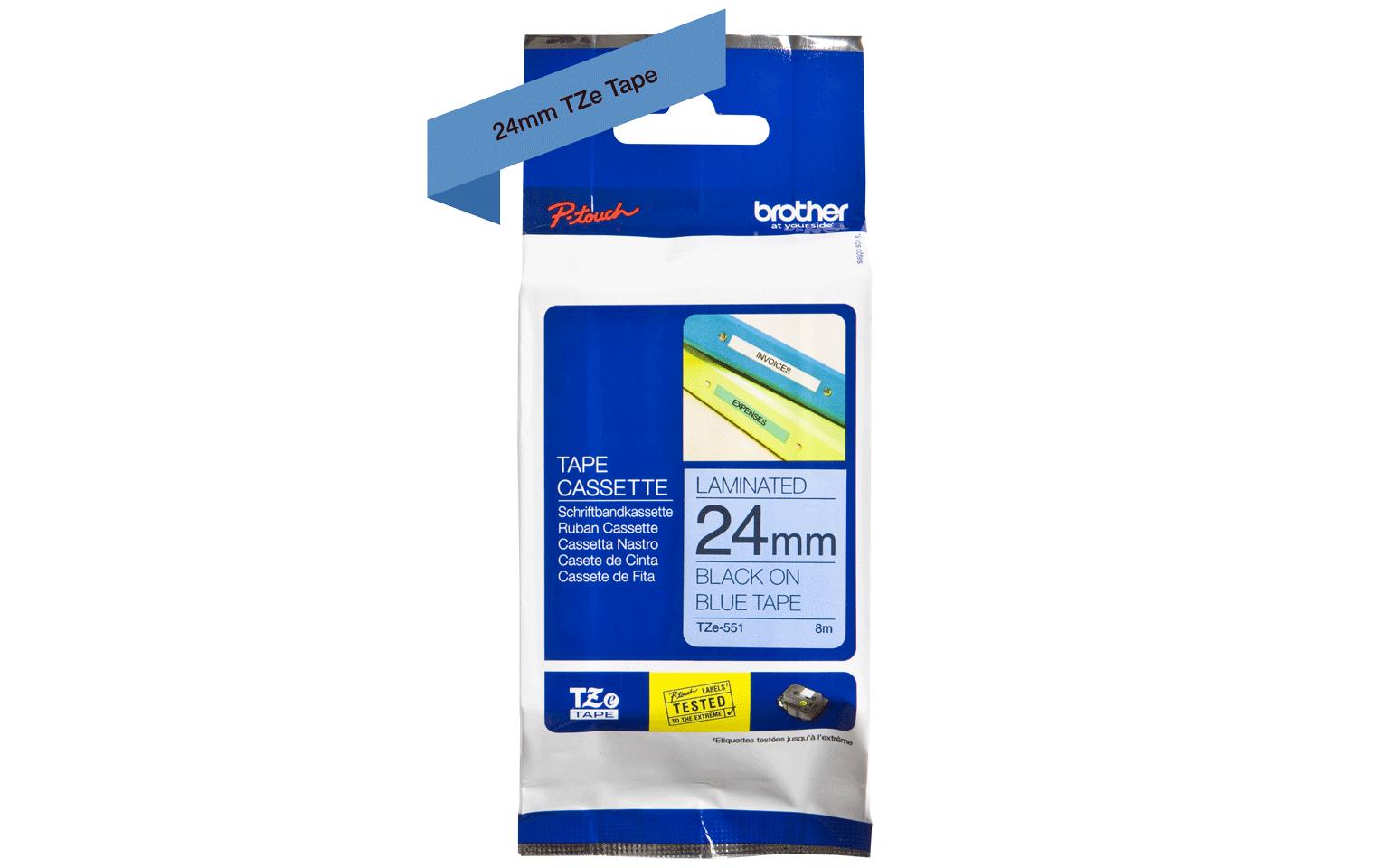 Brother Beschriftungsband TZe-551 Schwarz auf Blau