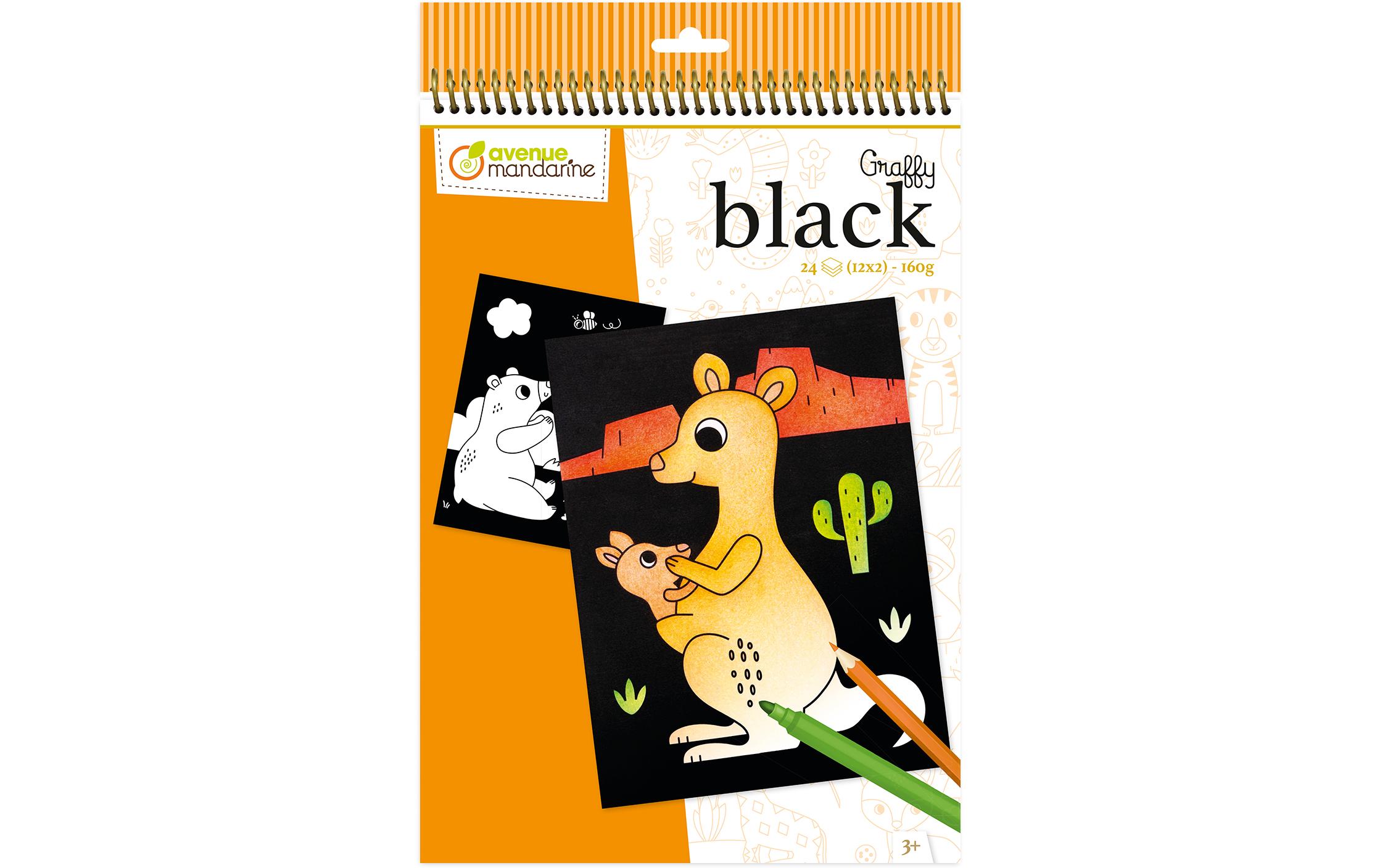 Avenue Mandarine Zeichenblock Graffy Black Tiere Avenue Mandarine Zeichenblock Graffy Black Tiere