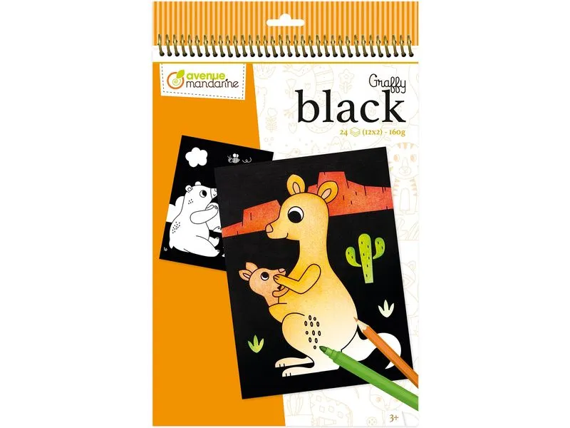 Avenue Mandarine Zeichenblock Graffy Black Tiere Avenue Mandarine Zeichenblock Graffy Black Tiere