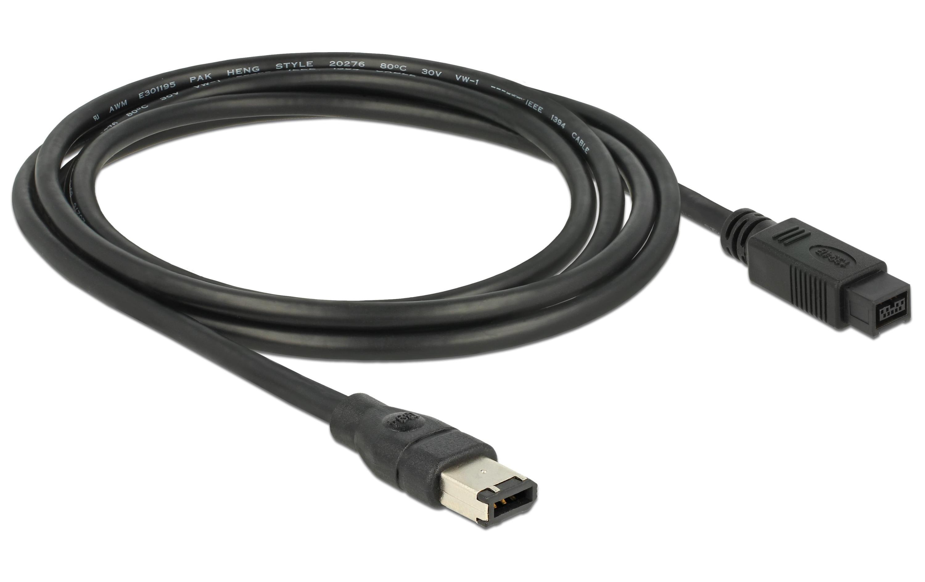 Delock FireWire-Kabel 400Mbps 9Pin-6Pin 2 m Delock FireWire-Kabel 400Mbps 9Pin-6Pin 2 m