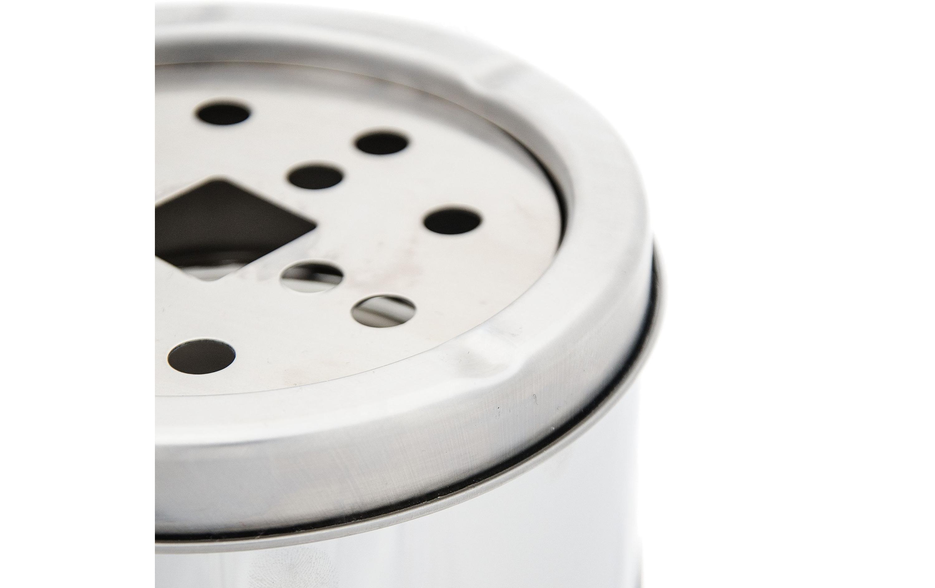 relaxdays Standascher aus Edelstahl Silber