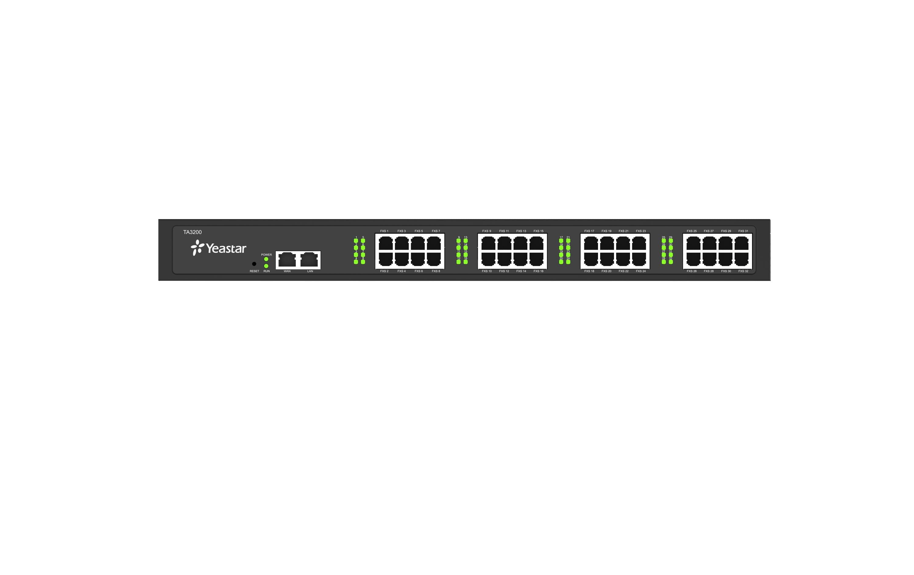 Yeastar Gateway TA3200 VoIP-Analog 32x RJ11 FXS, 2x RJ21