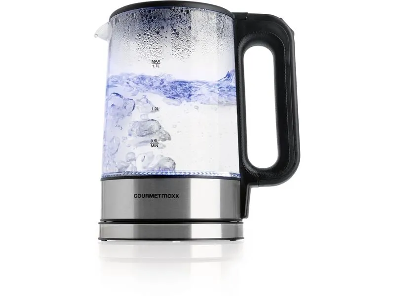 GOURMETmaxx Wasserkocher 1.7 l, Silber/Transparent
