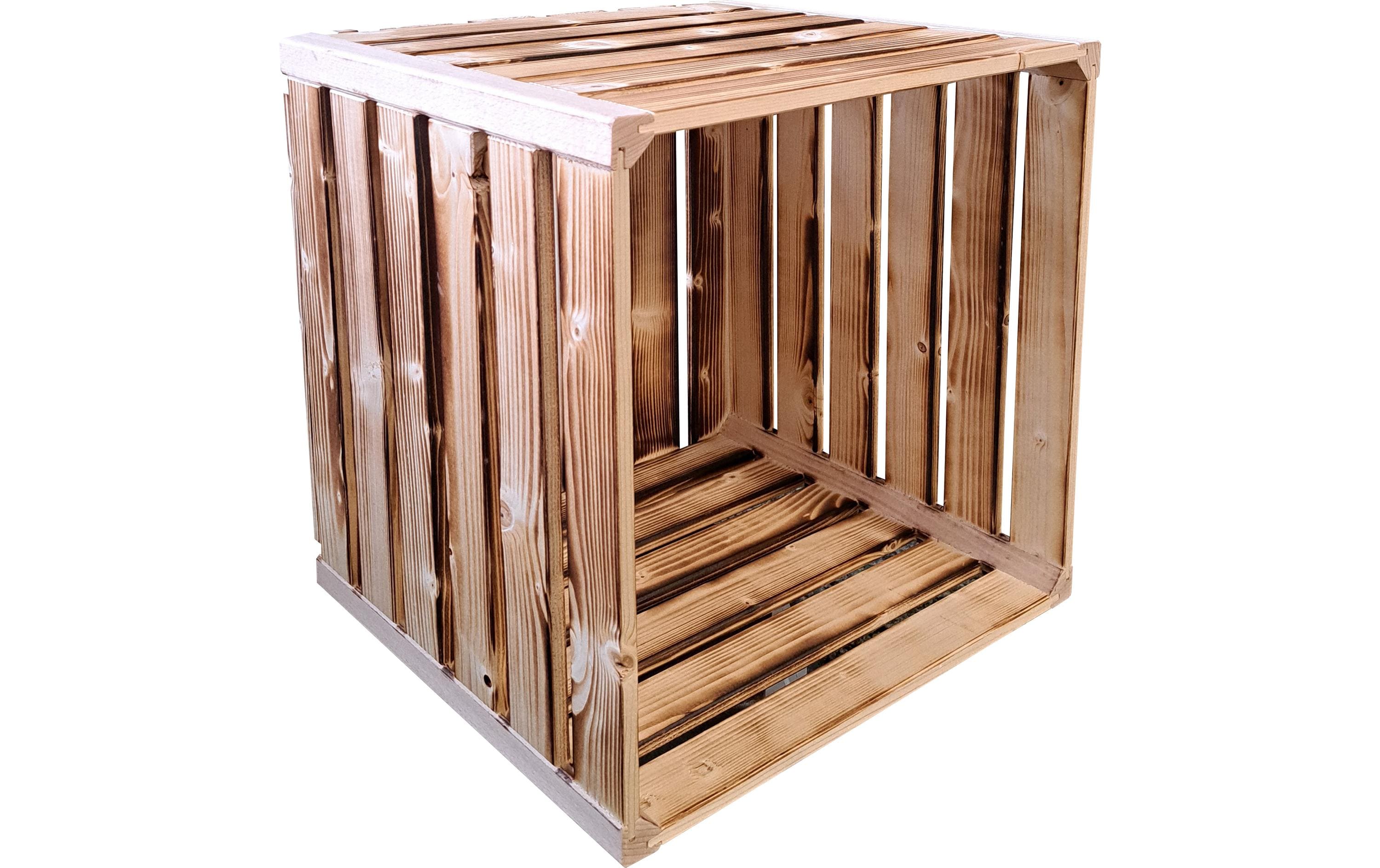 Holz Zollhaus Holzharasse geflammt, 35 x 35 x 32 cm