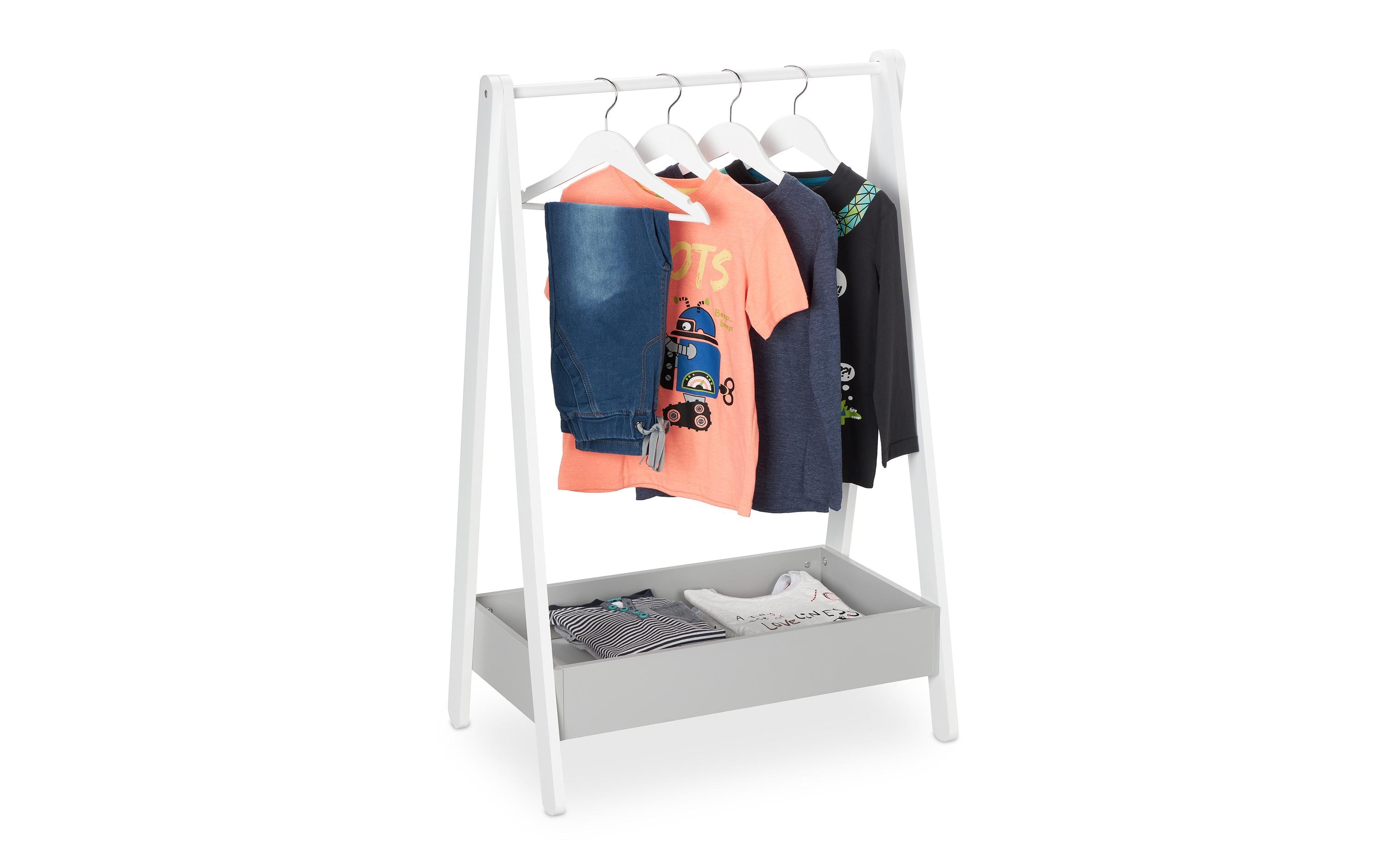 relaxdays Kinder-Garderobe x , Weiss/Grau