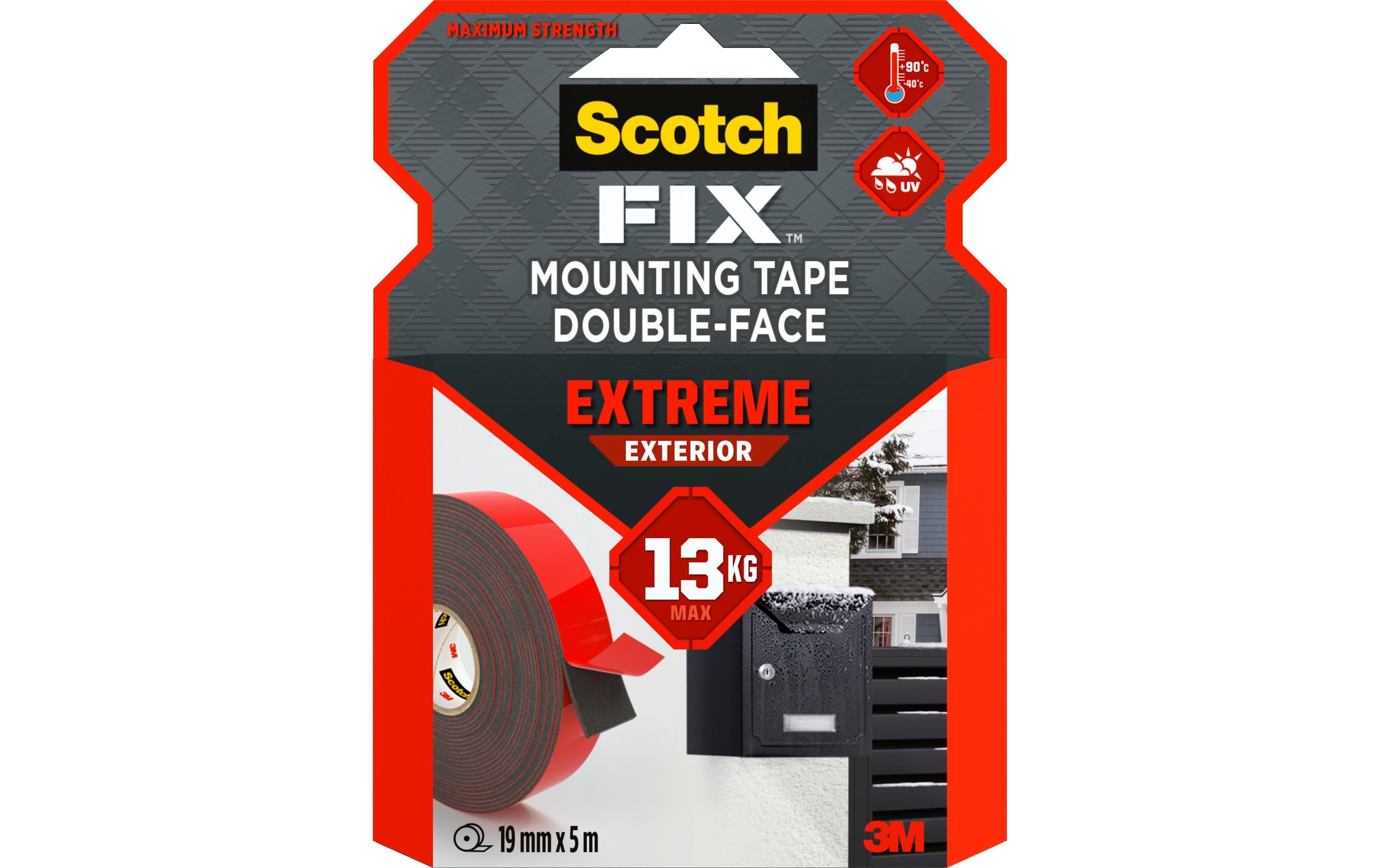 3M Extreme Aussenmontageband 19 mm x 5 m, Rot 3M Extreme Aussenmontageband 19 mm x 5 m, Rot