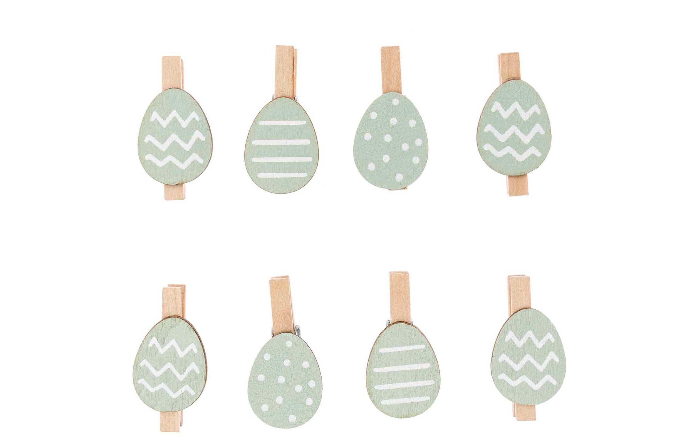 Rico Design Dekoklammer Osterei 8 Stück, Mint